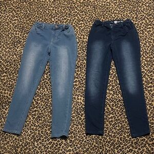 Cat & Jack Girls Jegging size 10/12 Light and Dark Blue Denim Jeans Set